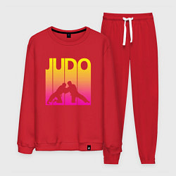 Костюм хлопковый мужской Judo Sport, цвет: красный