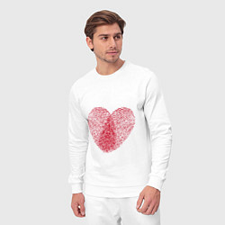 Костюм хлопковый мужской Отпечаток на сердце, цвет: белый — фото 2