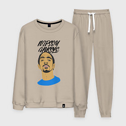 Костюм хлопковый мужской Hussle, цвет: миндальный