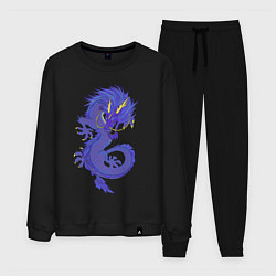 Костюм хлопковый мужской Blue dragon, цвет: черный
