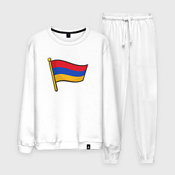 Костюм хлопковый мужской Флаг Армении, цвет: белый