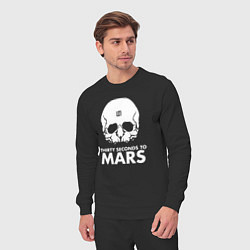 Костюм хлопковый мужской 30 Seconds to Mars белый череп, цвет: черный — фото 2