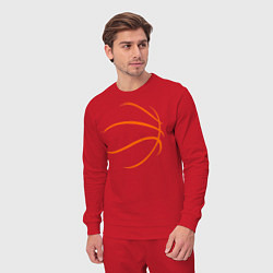 Костюм хлопковый мужской Баскетбольный мяч, цвет: красный — фото 2