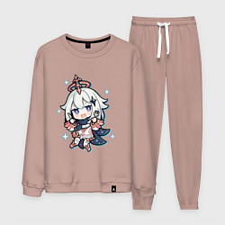 Костюм хлопковый мужской Paimon тян, цвет: пыльно-розовый