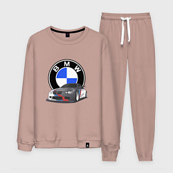 Костюм хлопковый мужской БМВ Е92 BMW E92, цвет: пыльно-розовый