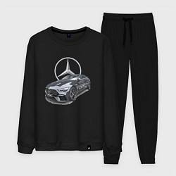 Костюм хлопковый мужской Mercedes AMG motorsport, цвет: черный