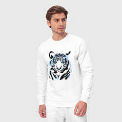 Костюм хлопковый мужской Line Blue Tiger, цвет: белый — фото 2