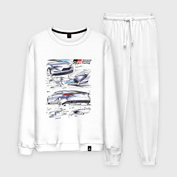 Костюм хлопковый мужской Toyota Gazoo Racing sketch, цвет: белый