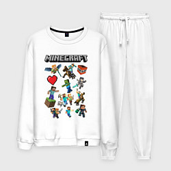 Костюм хлопковый мужской МИР МАНКРАФТА, ГЕРОИ И МОНСТРЫ ИГРЫ, цвет: белый