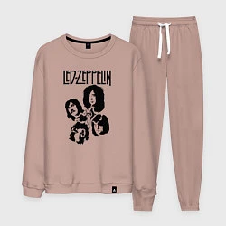 Костюм хлопковый мужской Участники группы Led Zeppelin, цвет: пыльно-розовый