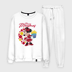 Костюм хлопковый мужской Minnie Merry Mausmas, цвет: белый