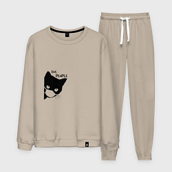 Костюм хлопковый мужской Кот в маске, цвет: миндальный