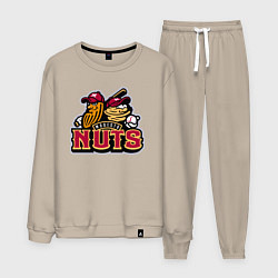Костюм хлопковый мужской Modesto Nuts -baseball team, цвет: миндальный