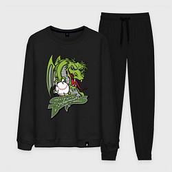 Костюм хлопковый мужской Shreveport swamp dragons - baseball team, цвет: черный