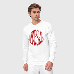 Костюм хлопковый мужской MANESJIN LOGO RED МАНЕСКИН, цвет: белый — фото 2