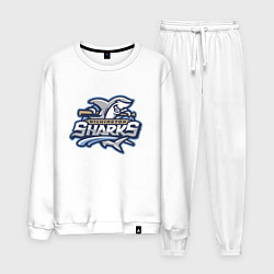 Костюм хлопковый мужской Wilmington sharks -baseball team, цвет: белый
