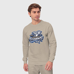 Костюм хлопковый мужской Wilmington sharks -baseball team, цвет: миндальный — фото 2