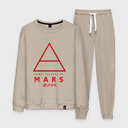 Костюм хлопковый мужской 30 Seconds to Mars рок, цвет: миндальный