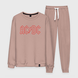Костюм хлопковый мужской ACDC - Logo, цвет: пыльно-розовый