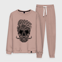 Костюм хлопковый мужской Skull hipster, цвет: пыльно-розовый