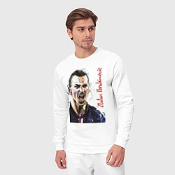 Костюм хлопковый мужской Zlatan Ibrahimovich - striker, Milan, цвет: белый — фото 2