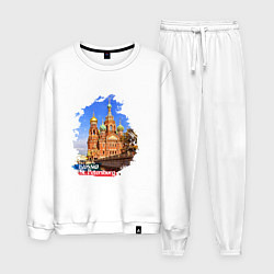 Костюм хлопковый мужской Путешествие Санкт-Петербург Россия, цвет: белый