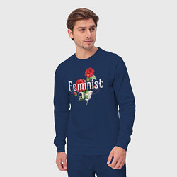 Костюм хлопковый мужской Feminist AF, цвет: тёмно-синий — фото 2