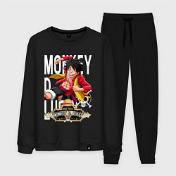 Костюм хлопковый мужской One Piece Monkey Большой Куш Манки, цвет: черный