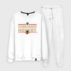 Костюм хлопковый мужской CHICAGO BLACKHAWKS NHL ЧИКАГО НХЛ, цвет: белый