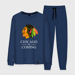 Костюм хлопковый мужской Chicago are coming, Чикаго Блэкхокс, Chicago Black, цвет: тёмно-синий