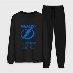 Костюм хлопковый мужской Tampa Bay Lightning is coming, Тампа Бэй Лайтнинг, цвет: черный