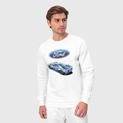 Костюм хлопковый мужской Ford Motorsport Racing team, цвет: белый — фото 2