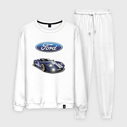 Костюм хлопковый мужской Ford Racing team, цвет: белый