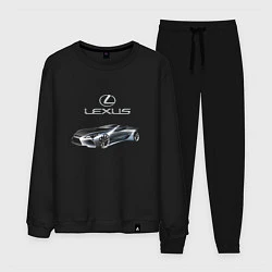 Костюм хлопковый мужской Lexus Motorsport, цвет: черный