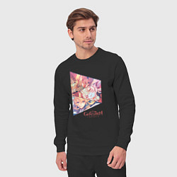 Костюм хлопковый мужской Барбара, Кли, Джинн, цвет: черный — фото 2