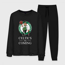 Костюм хлопковый мужской Boston Celtics are coming Бостон Селтикс, цвет: черный