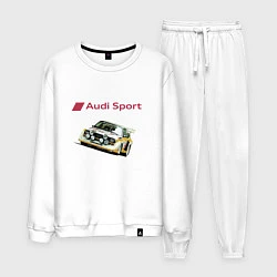 Костюм хлопковый мужской Audi Racing team Power, цвет: белый
