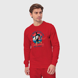 Костюм хлопковый мужской Лето и серфинг, цвет: красный — фото 2