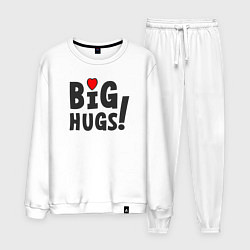 Костюм хлопковый мужской Big hugs!, цвет: белый
