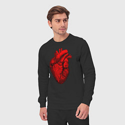 Костюм хлопковый мужской Сердце анатомическое, цвет: черный — фото 2