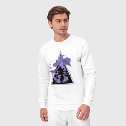 Костюм хлопковый мужской Genshin Impact MonaМона, цвет: белый — фото 2