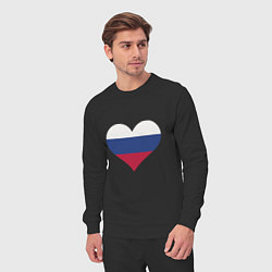 Костюм хлопковый мужской Сердце - Россия, цвет: черный — фото 2
