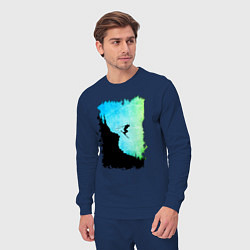 Костюм хлопковый мужской Дроп, цвет: тёмно-синий — фото 2