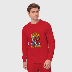 Костюм хлопковый мужской Хоккей - Russia, цвет: красный — фото 2
