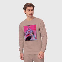 Костюм хлопковый мужской Ева 02 Neon Evangelion, цвет: пыльно-розовый — фото 2