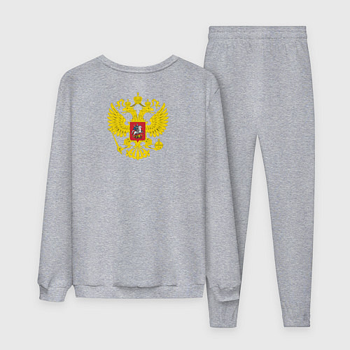 Мужской костюм Герб россии карман спина / Меланж – фото 2