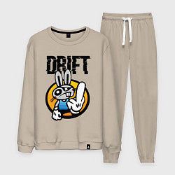 Костюм хлопковый мужской Drift Hype Cool Hare, цвет: миндальный