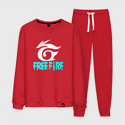 Костюм хлопковый мужской Free Fire - неон, цвет: красный
