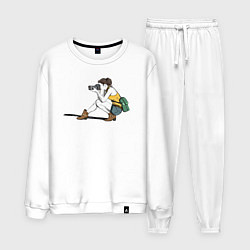 Костюм хлопковый мужской Девушка фотограф за работой, цвет: белый