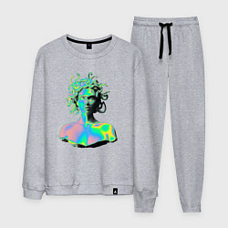 Костюм хлопковый мужской Gorgon Medusa Vaporwave Neon, цвет: меланж